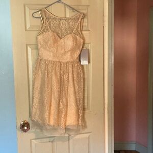 Theia Cream Lace Dress